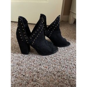 Black peep toe booties